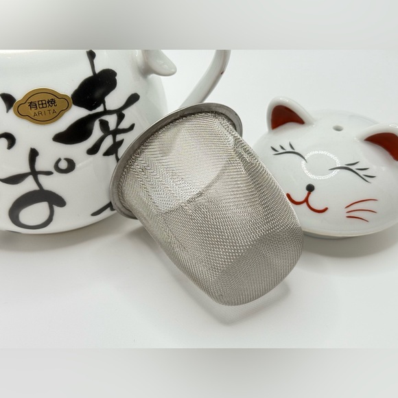 Arita Cat teapot with stainer - Picture 5 of 10